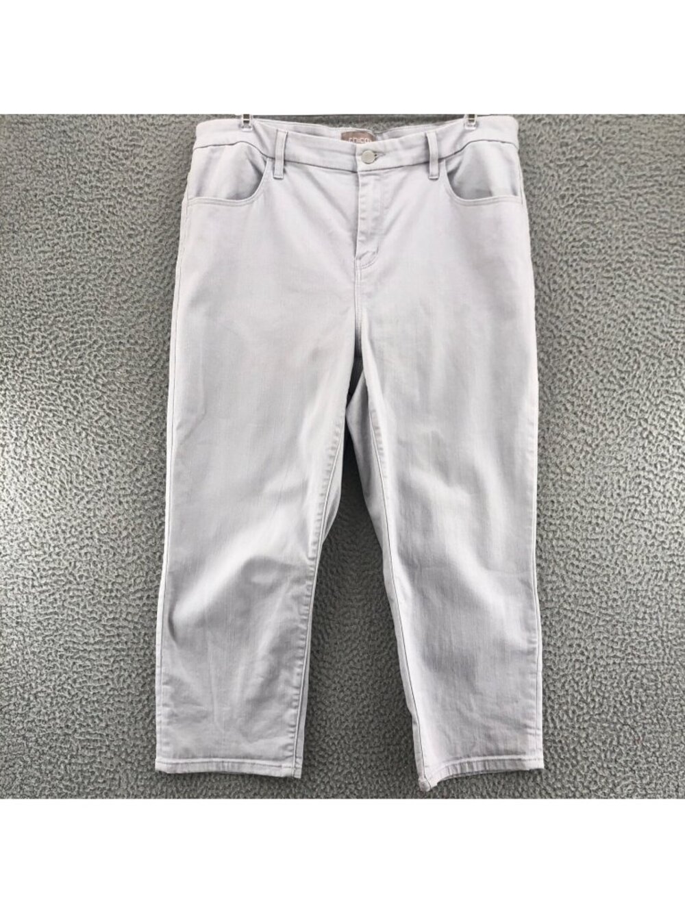 Chicos Jeans Womens 2 US 12 Gray Capri Denim Stretch Everyday Skinny Leg Casual